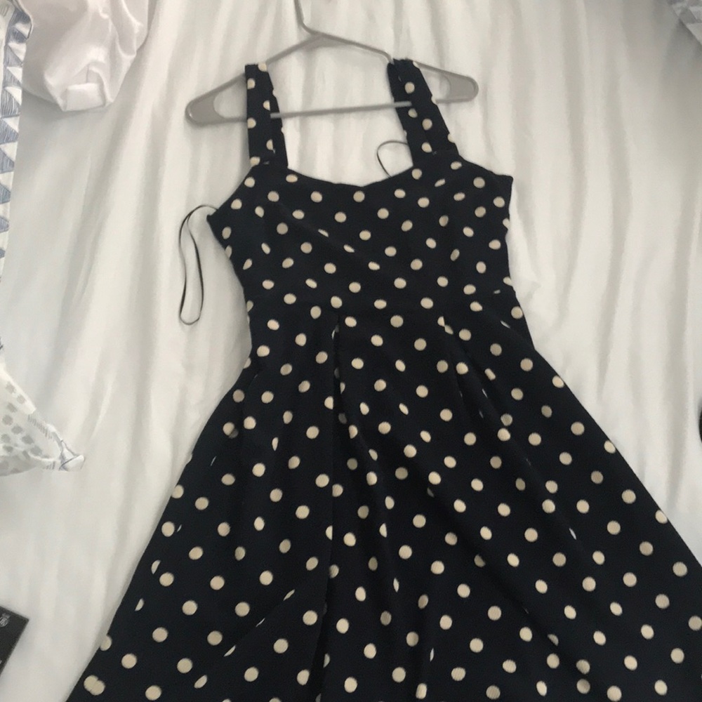 Lightweight Navy and polka dot dress
